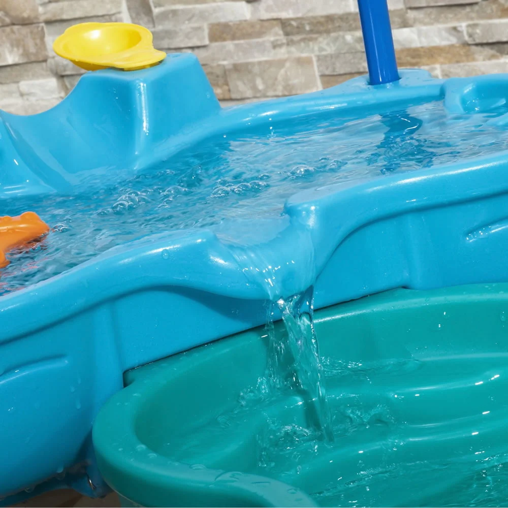 Step2 Spill & Splash Seaway Blue Plastic Water Table for Toddlers with 10-piece Playset