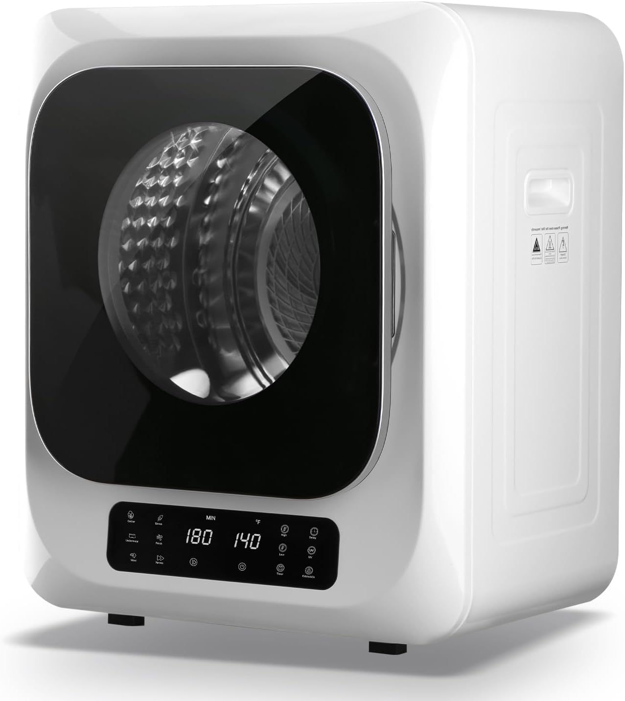 Portable Dryer with LCD Control Panel, 1.5 cu.ft Mini Clothes Dryer Machine with Stainless Steel Tub, 5 Modes, 850W 10 lbs Front Load Small Electric Dryer for Apartment, Laundry, RVs, White