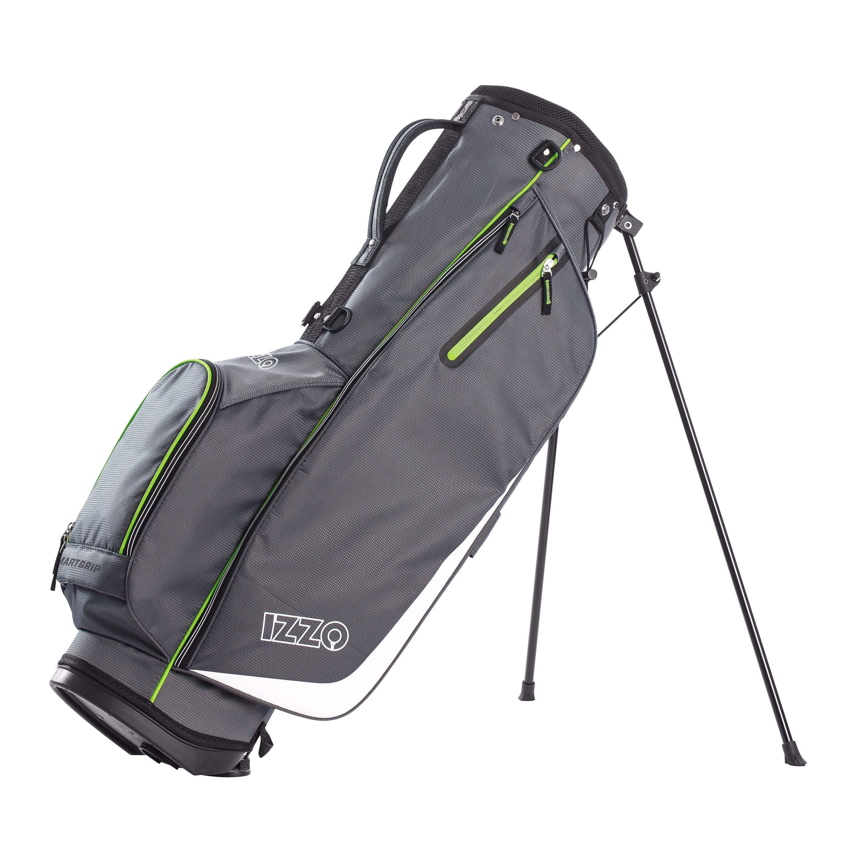 Izzo Golf Ultra-Lite Stand Bag - Grey/Lime