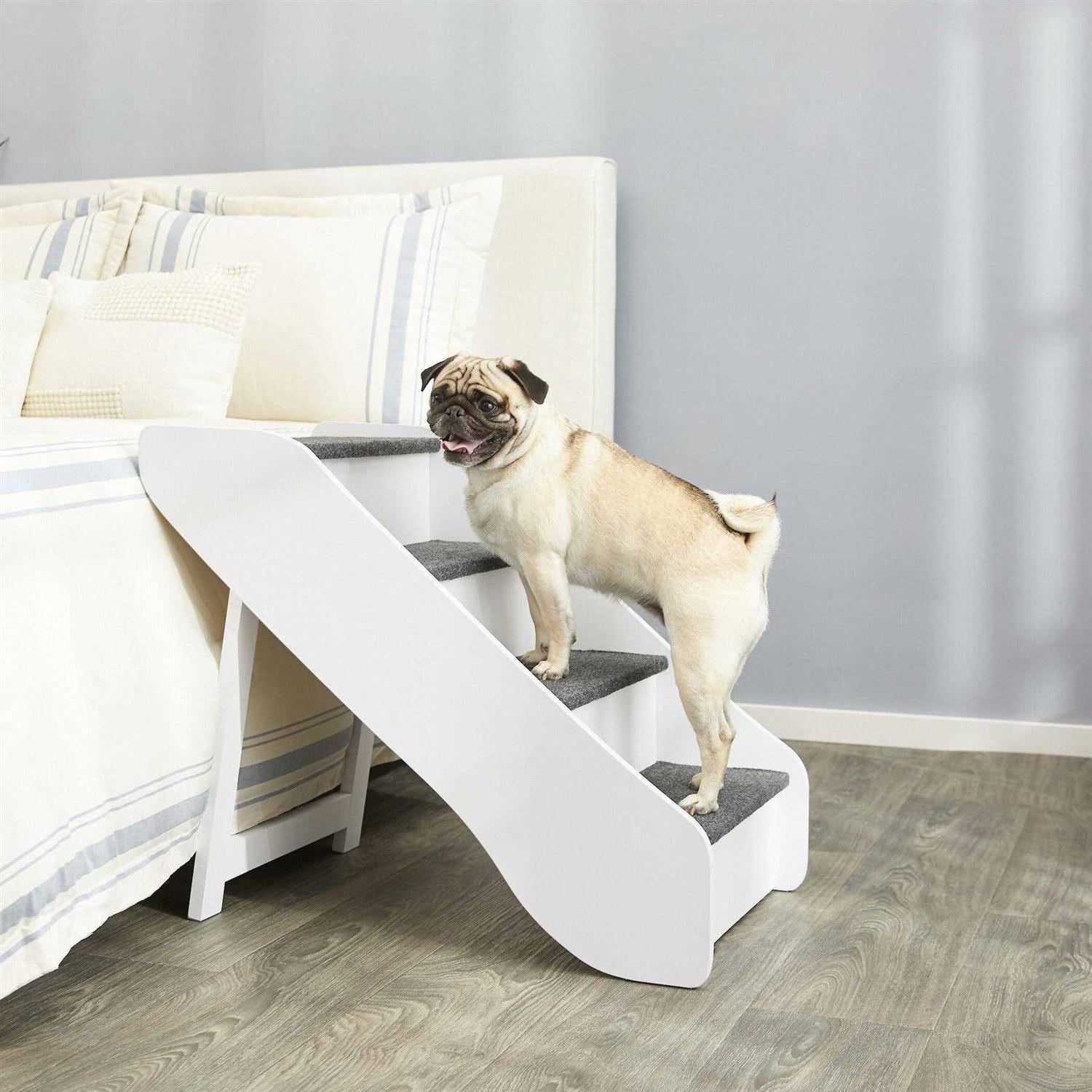 Frisco Deluxe Foldable Wood Carpeted Pet Stairs - Pet Supplies online store