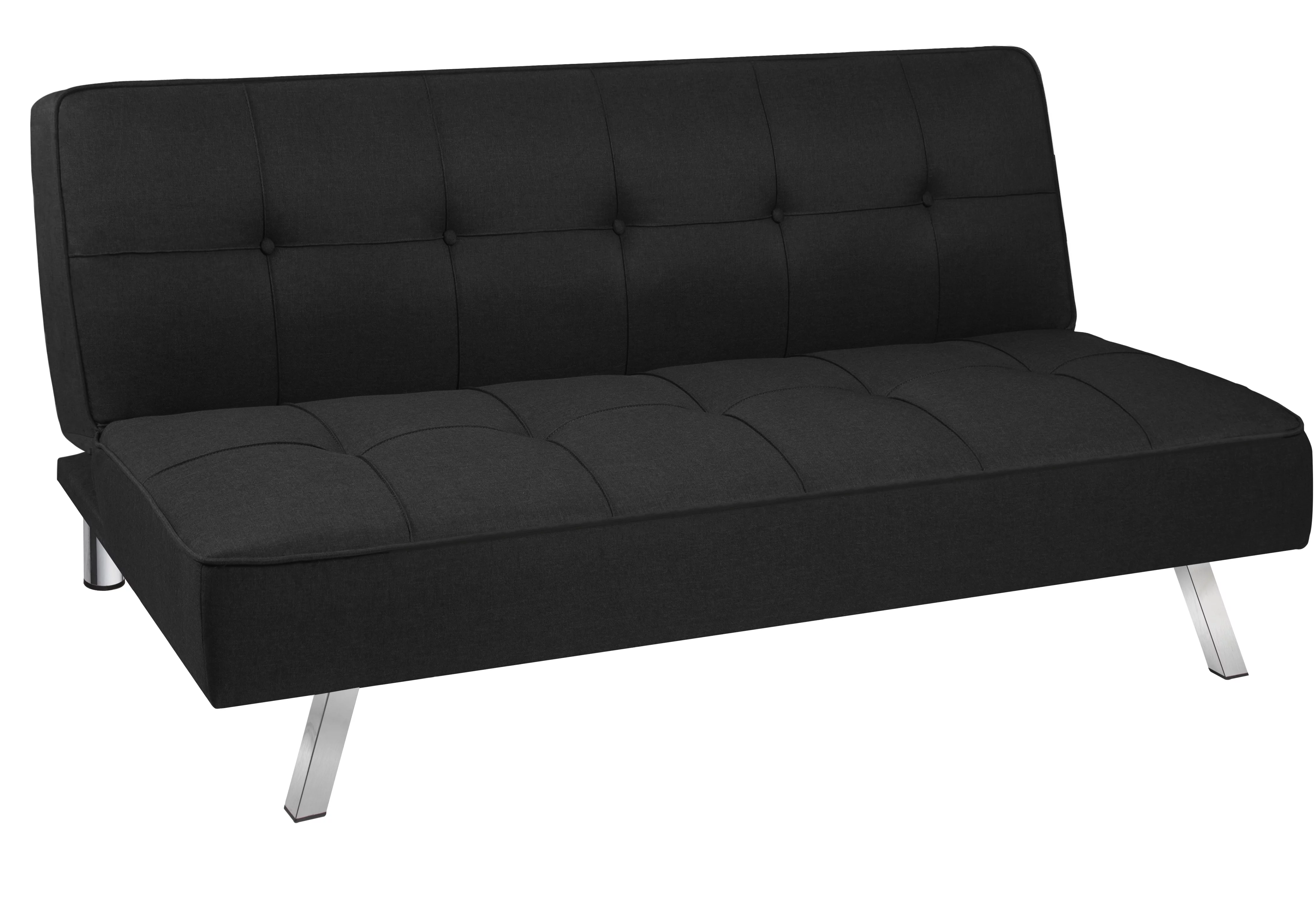 Vineego Modern Convertible Fabric Futon Sofa Bed, Black