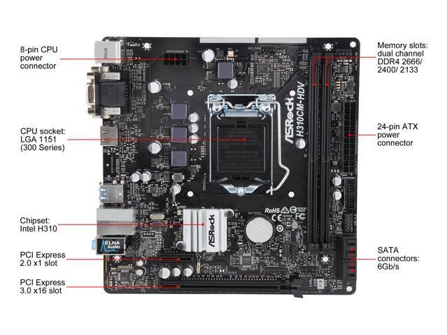 ASRock H310CM-HDV Intel LGA 1151 MicroATX Motherboard