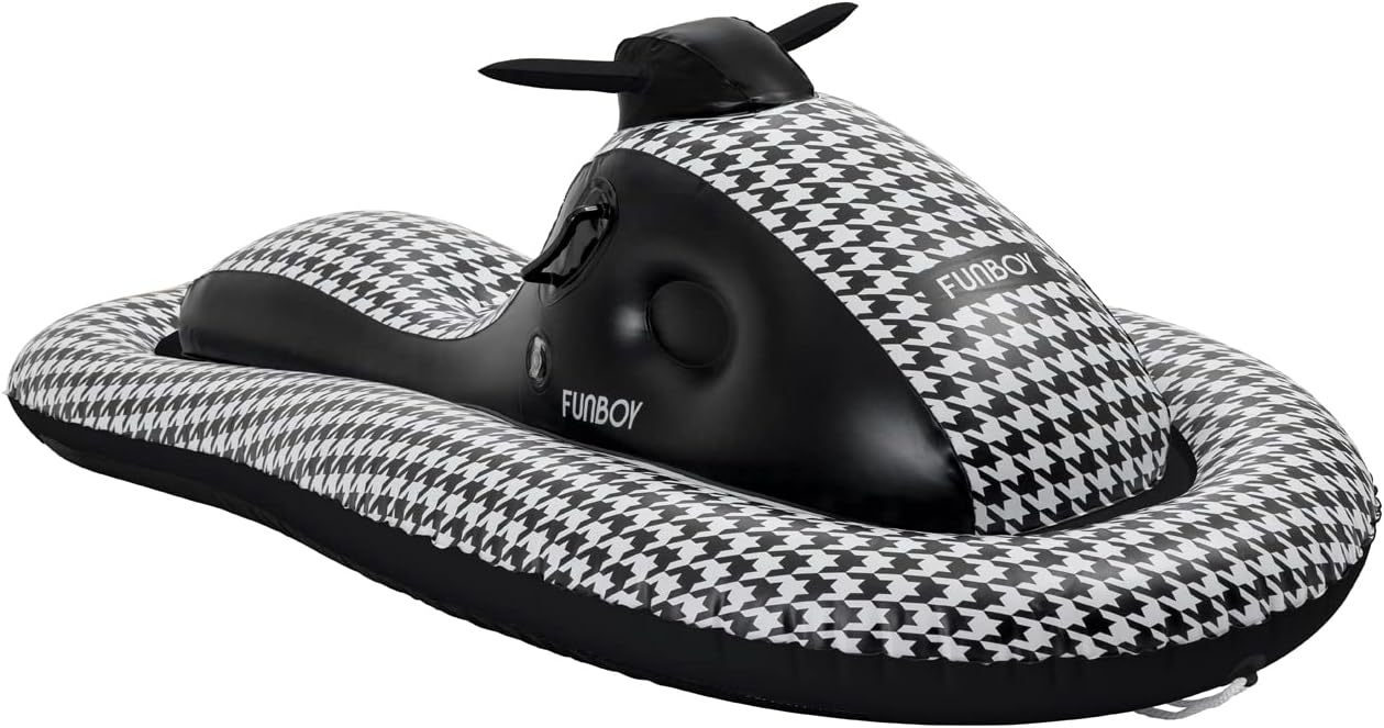 FUNBOY Giant Inflatable Luxury Midnight Black Snowmobile Snow Sled, Winter Snow Sled, Perfect for Holiday Adventures, Bundle, Pack of 2 Snowmobiles