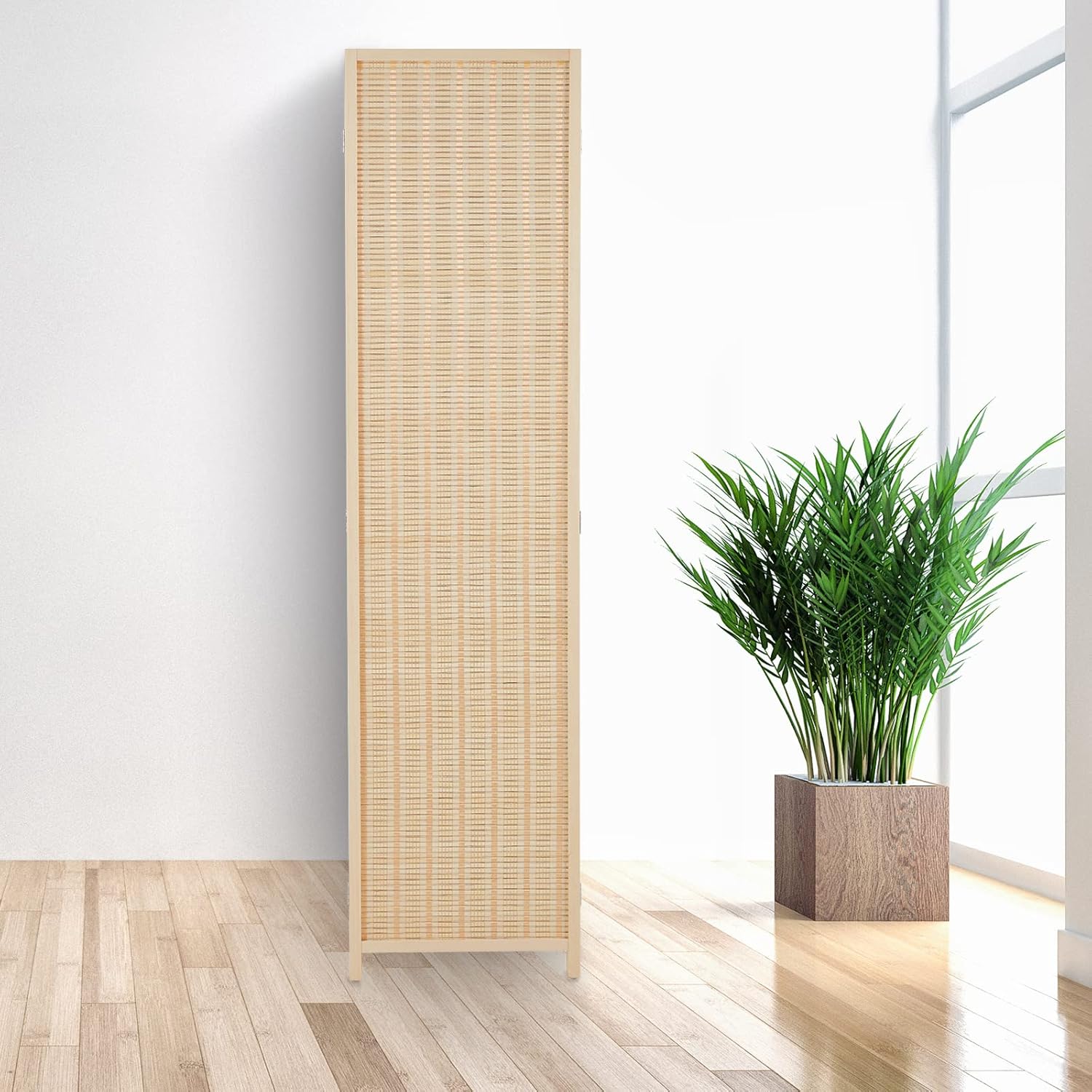 HADDOCKWAY 6 Panel Bamboo Room Divider Wall 6FT Tall Folding Privacy Screens Room Dividers Decorative Partition Wall Dividers for Office, Bedroom, Apartment