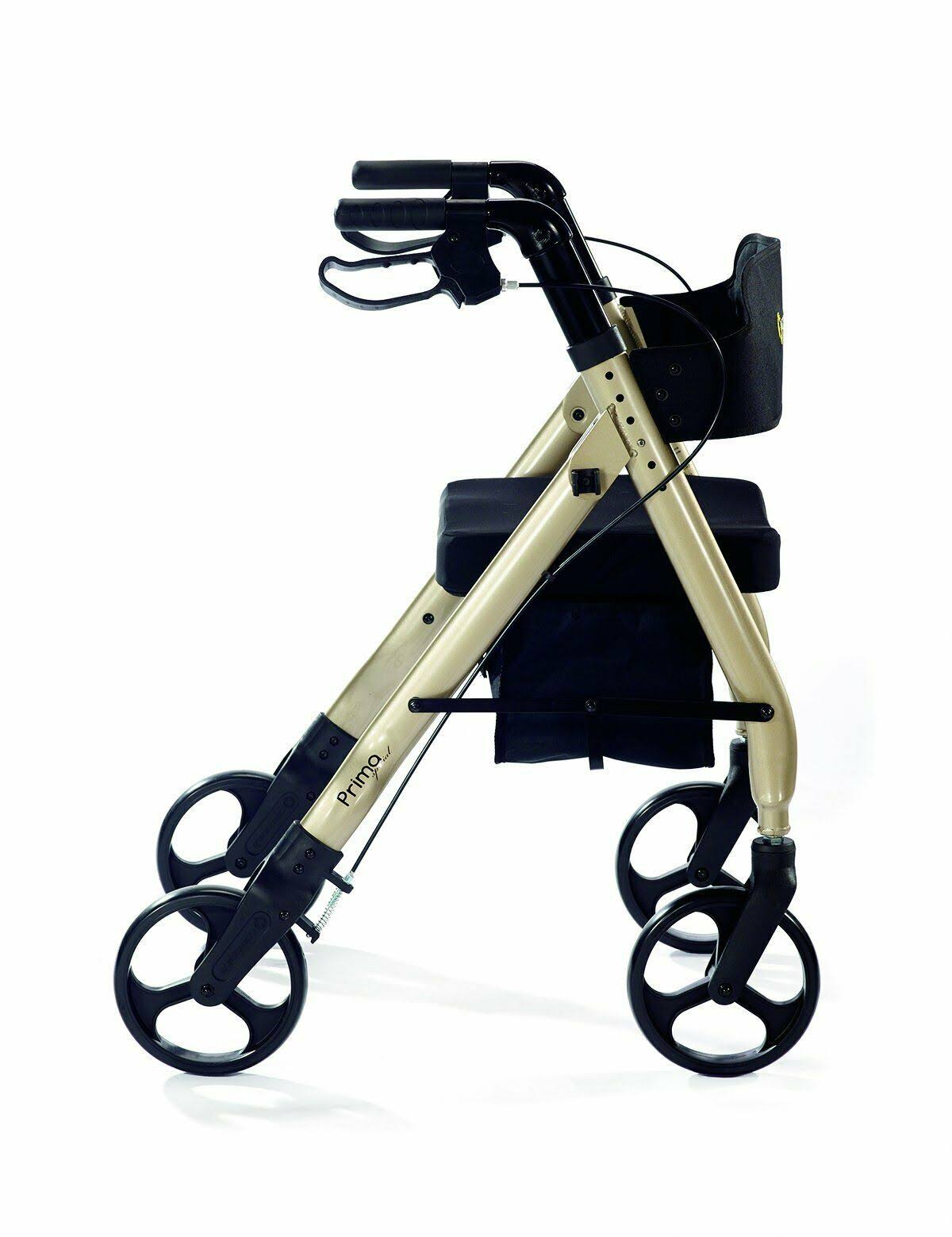 Comodita Prima Special Rollator Walker with Exclusive 16x22 Wide Ultra Comfortable Orthopedic Seat, Removable Cup Holder and Can