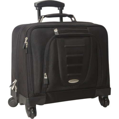 Samsonite Mobile Office Spinner Wheeled Briefcase, telescoping handle, Black, One Size