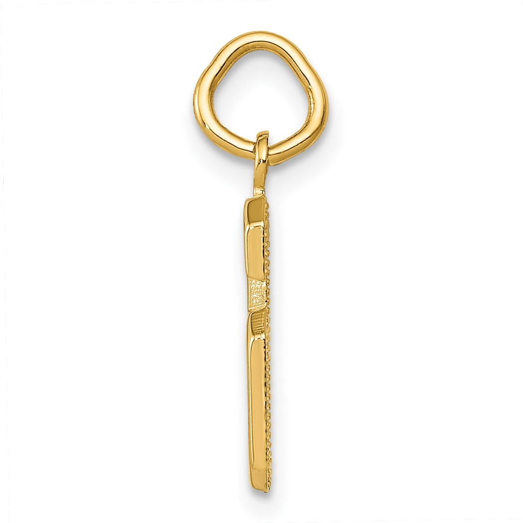 7mm 10k Yellow Gold Casted Small Polished Sport game Number 6 Charm Pendant Necklace Jewelry Gifts for Women