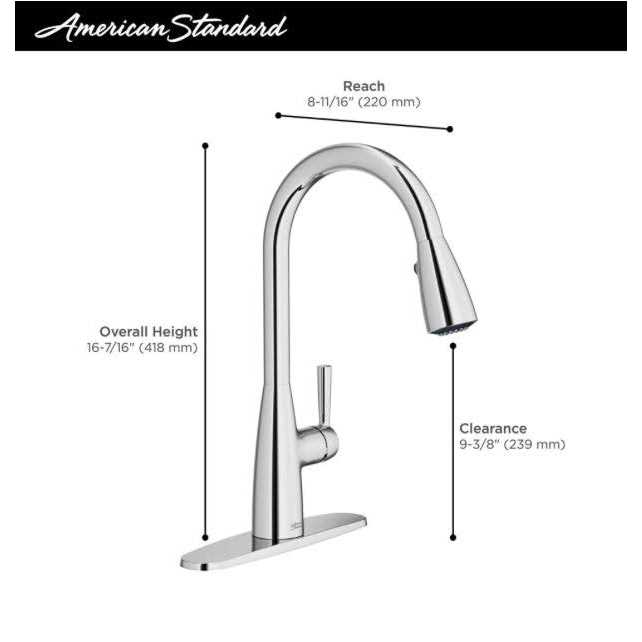 American Standard Fairbury 2S Single-Handle Pull-Down Sprayer Kitchen Faucet - Shop Hardware Tools Online Store