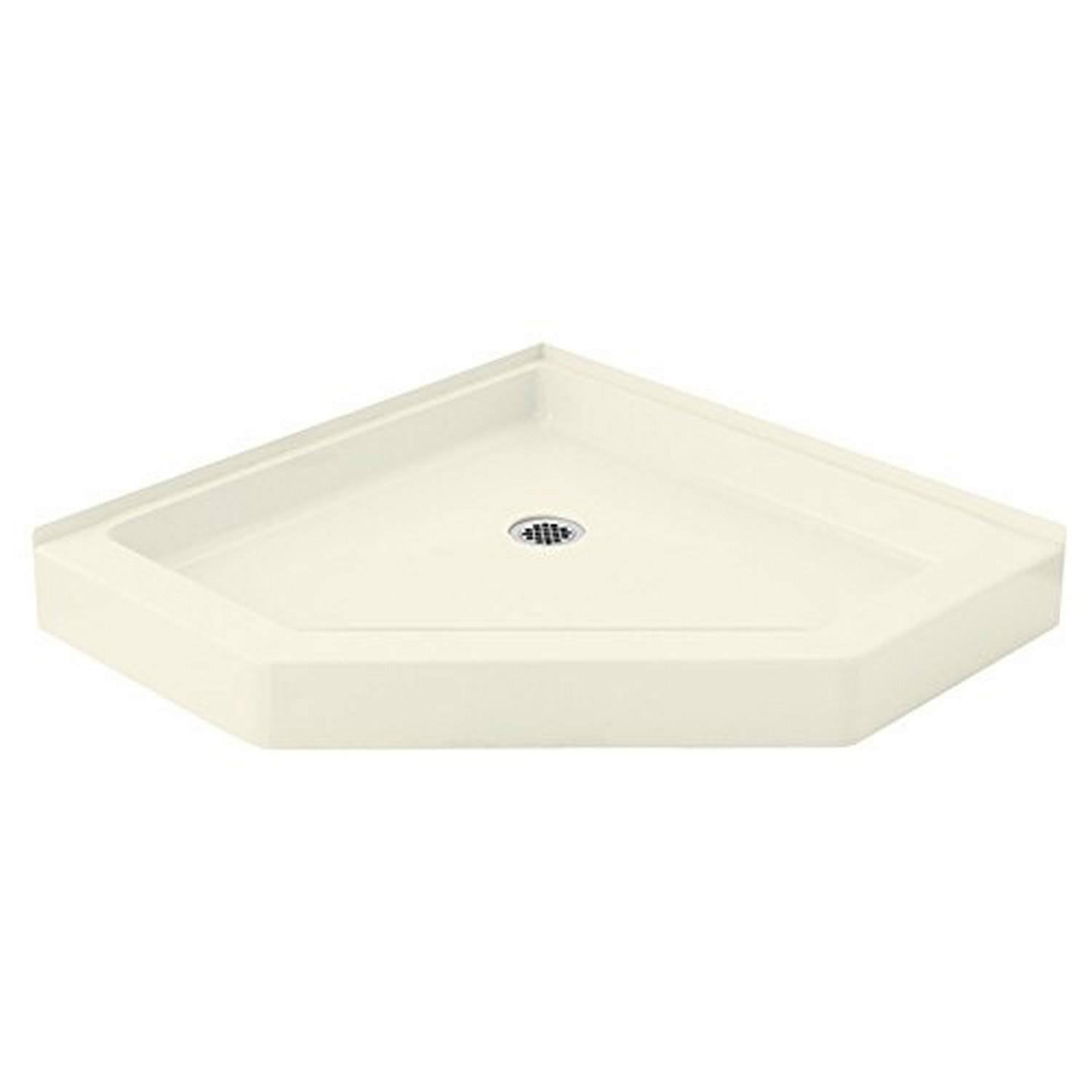Sterling Intrigue 39-in L x 39-in W Biscuit Vikrell Neo-Angle Corner Shower Base