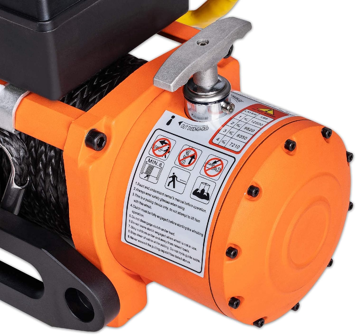 AC-DK 12000 lb Electric Winch with Synthetic Rope Winch, 12V Truck Winch with Wireless Remote, Waterproof Off Road Winch for Towing Winch Truck Jeep SUV(Up to 12500 lb Winch)