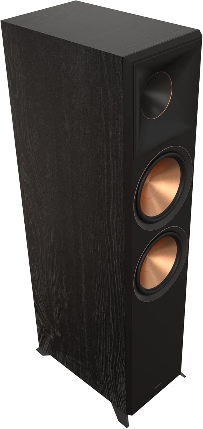 Klipsch Reference Premiere RP-8000F II 2.0 Dual Floorstanding Speaker Pair with Larger 90° x 90° Hybrid Tractrix Horn, 8” Cerametallic Woofers for Premium Home Theater Sound in Ebony