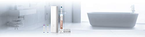 Oral-B 7500 Electric Toothbrush, Rose Gold with 4 Brush Heads and Travel Case - Visible Pressure Sensor to Protect Gums - 5 Cleaning Modes - 2 Minute Timer