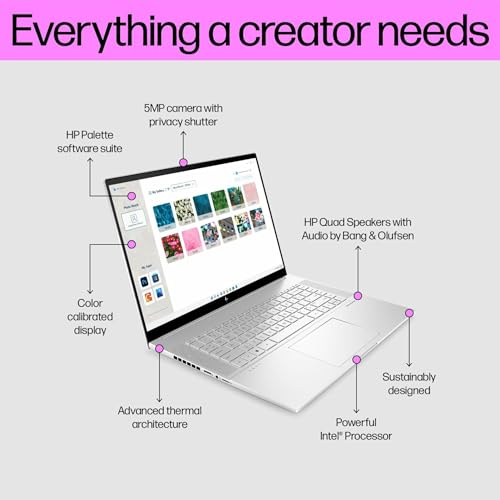 HP Envy 16 Workstation & Backlit Gaming Laptop (16.0" 2K Touchscreen 120Hz, 13th Gen i7-13700H, 64GB RAM, 1TB SSD, NVIDIA RTX 4060 8GB), Backlit Keyboard, WiFi 6E, Thunderbolt 4, Win 11 Pro, Sliver