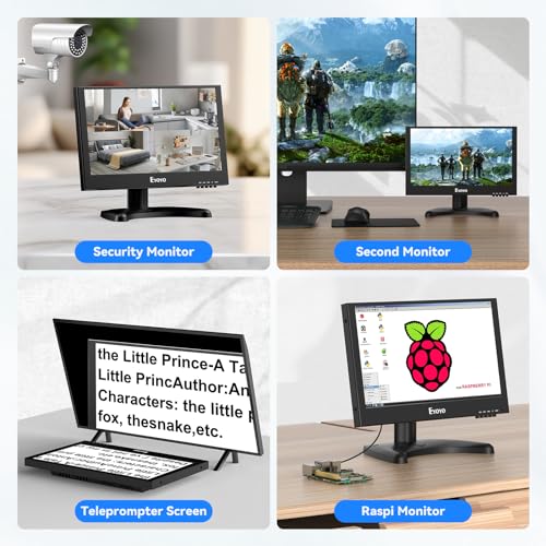 Eyoyo 12 inch Monitor 1920x1080 IPS LCD Screen Support VGA HDMI BNC AV USB Input Built-in Dual Loudspeakers Metal Housing for PC Laptop Raspi