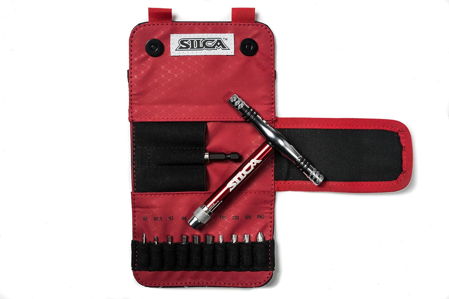 SILCA T-Ratchet + Ti-Torque Kit + 10 s2 High Vis hex/torx/phillips bits + waxed canvas carrying case