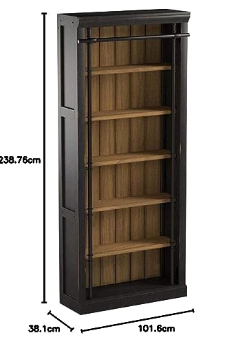 Martin Furniture Fully Assembled Aged Ebony Toulouse 6 Shelves Bookcase,