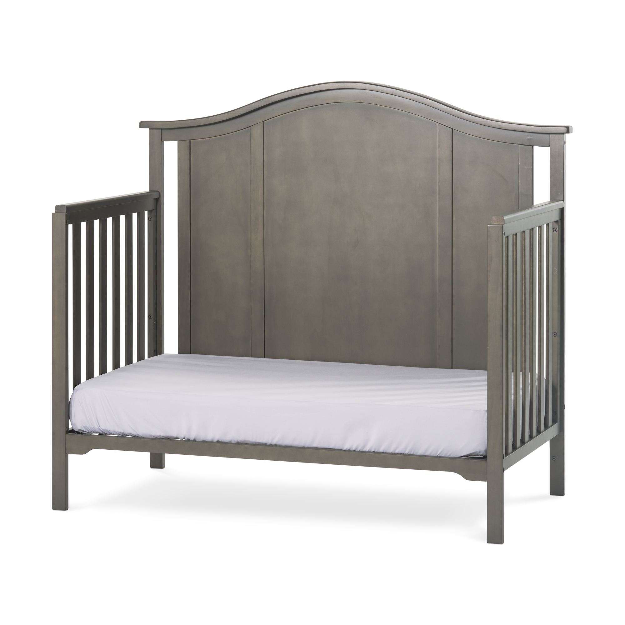 Child Craft Cottage Arch Top 3-Piece Nursery Set with 4-in-1 Convertible Crib, 3-Drawer Dresser, and Changing Table Topper (Dapper Gray)