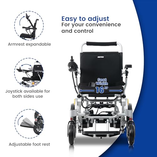 25 Miles Long Travel Range, Electric Wheelchair for Adults Intelligent Power Wheelchairs Lightweight Foldable All Terrain Motorized Wheelchair for Seniors Compact Portable Airline Approved