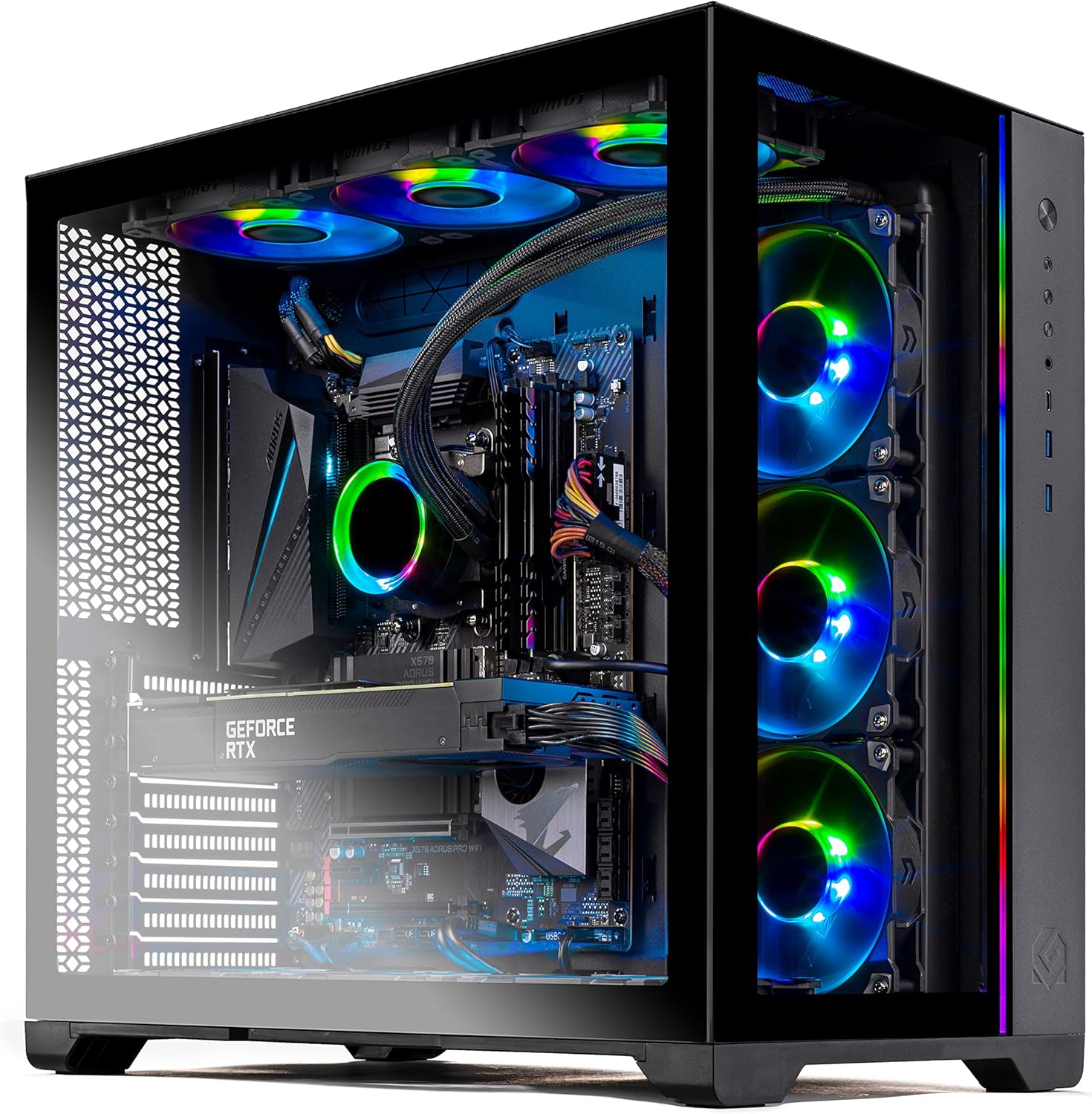 Skytech Prism II Gaming PC Desktop – AMD Ryzen 9 5950X 3.4 GHz, RTX 3090, 1TB NVME Gen4 SSD, 32G DDR4 3600 RGB, 1000W Gold PSU, 360mm AIO, AC Wi-Fi, Windows 11 Home 64-bit