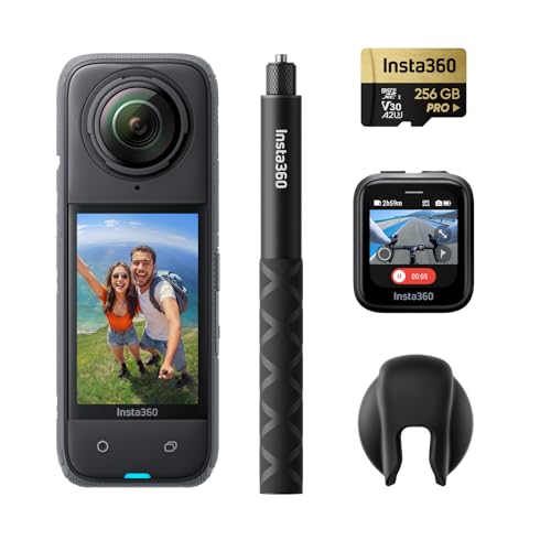 Insta360 X4 Motorcycle Bundle- 8K Waterproof 360 Action Camera, 4K Wide-Angle Video, Invisible Selfie Stick, Removable Lens Guards, 135 Min Battery Life, AI Editing, Stabilization, No Micro SD Card