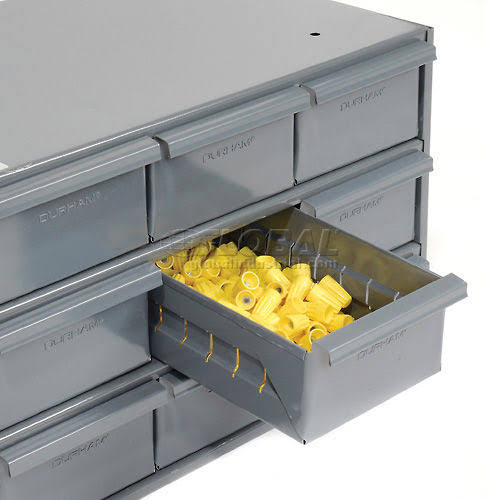 Durham 004-95 Modular 9 Drawer Steel Storage Cabinet- Gray