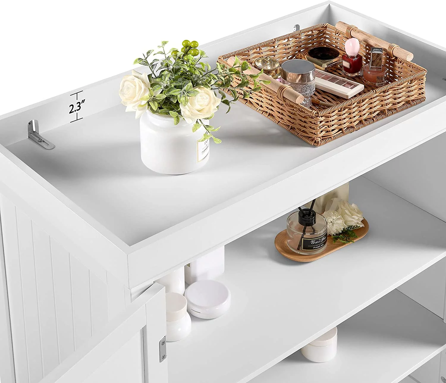 72.5" Kitchen Pantry Storage Cabinet with Drawer, Freestanding Pantry Cupboard with Doors and 2 Adjustable Shelves, Modern Utility Pantry Cabinet for Dinning Room, Living Room, White