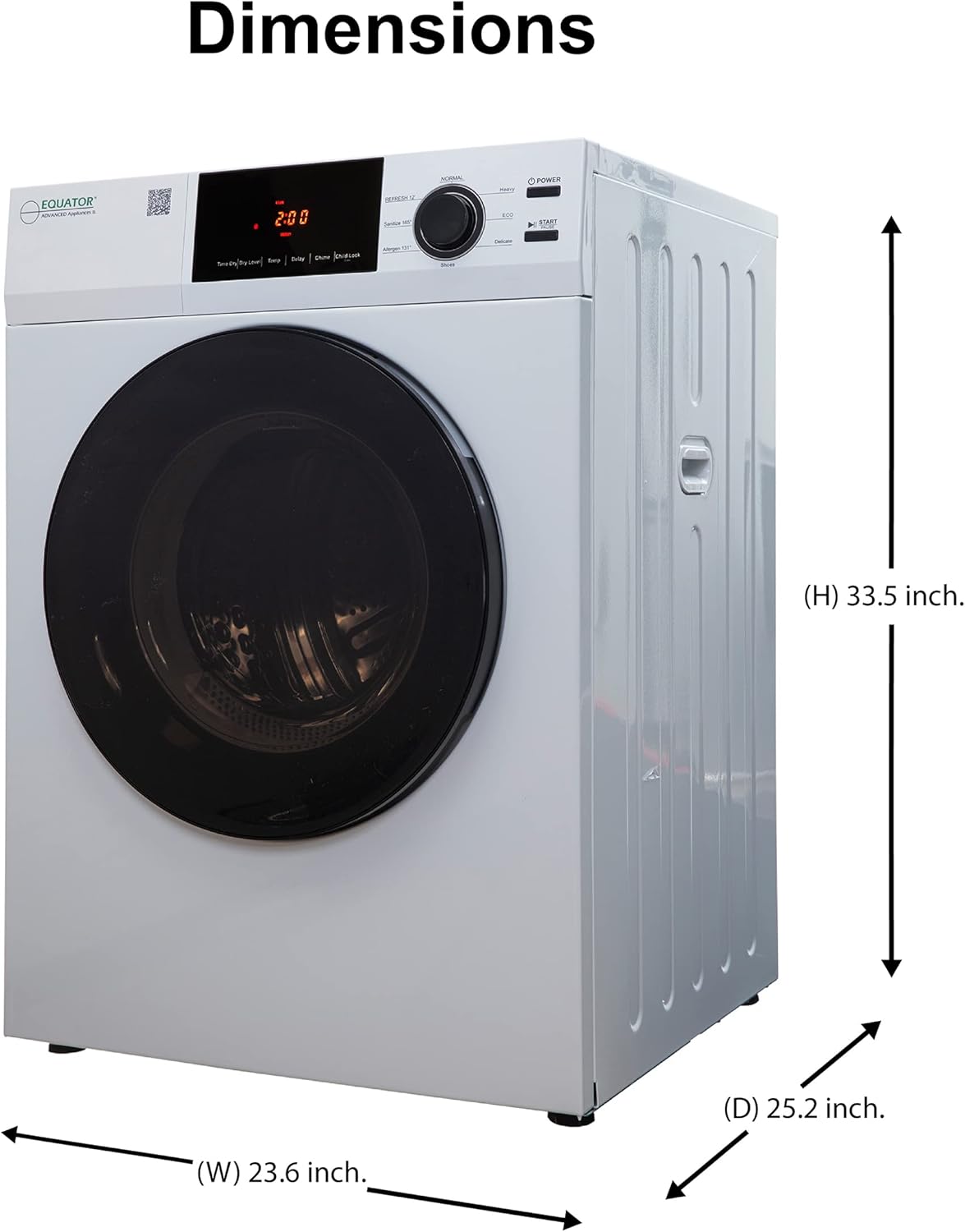 Equator 24" 220V Vented SENSOR Dryer 4cf/18lbs Touch Control DIGITAL