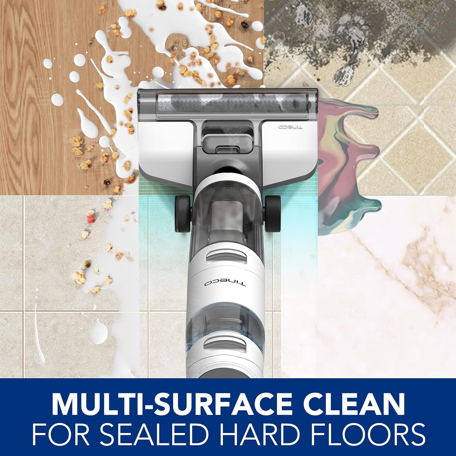 Tineco iFLOOR 3 Breeze Complete Wet Dry Vacuum Cordless Floor Cleaner and Mop One-Step Cleaning for Hard Floors