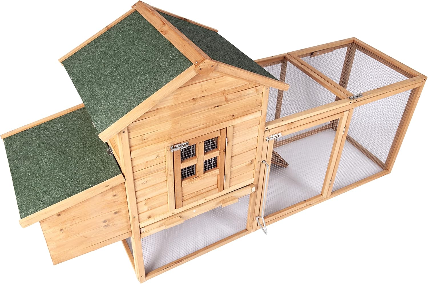 Wooden Chicken coop Pet Hen House Poultry Cage Hutch Small Animals Indoor Outdoor Backyard Nesting Box & Removable Tray, Natural Wood