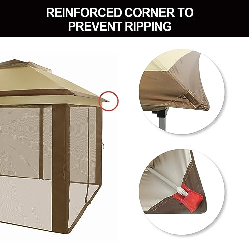 CROWN SHADES 13x13 Pop Up Gazebo, Canopy Tent, Gazebos on Clearance - Outdoor Gazebo for Backyard & Patio Furniture - Carpa Pop Up Tent with Wheeled STO-N-Go Cover Bag (Grey)