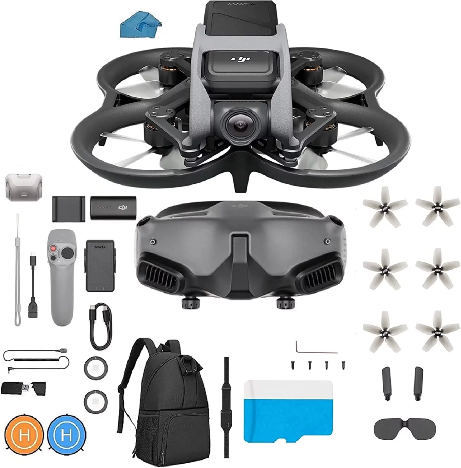 DJI Avata Pro-View Combo (DJI Goggles 2) - First-Person View Drone UAV Quadcopter with 4K Stabilized Video, Built-in Propeller Guard, With 128gb Micro SD, Backpack, Landing Pad and More Bundle - Curated Treasures Market