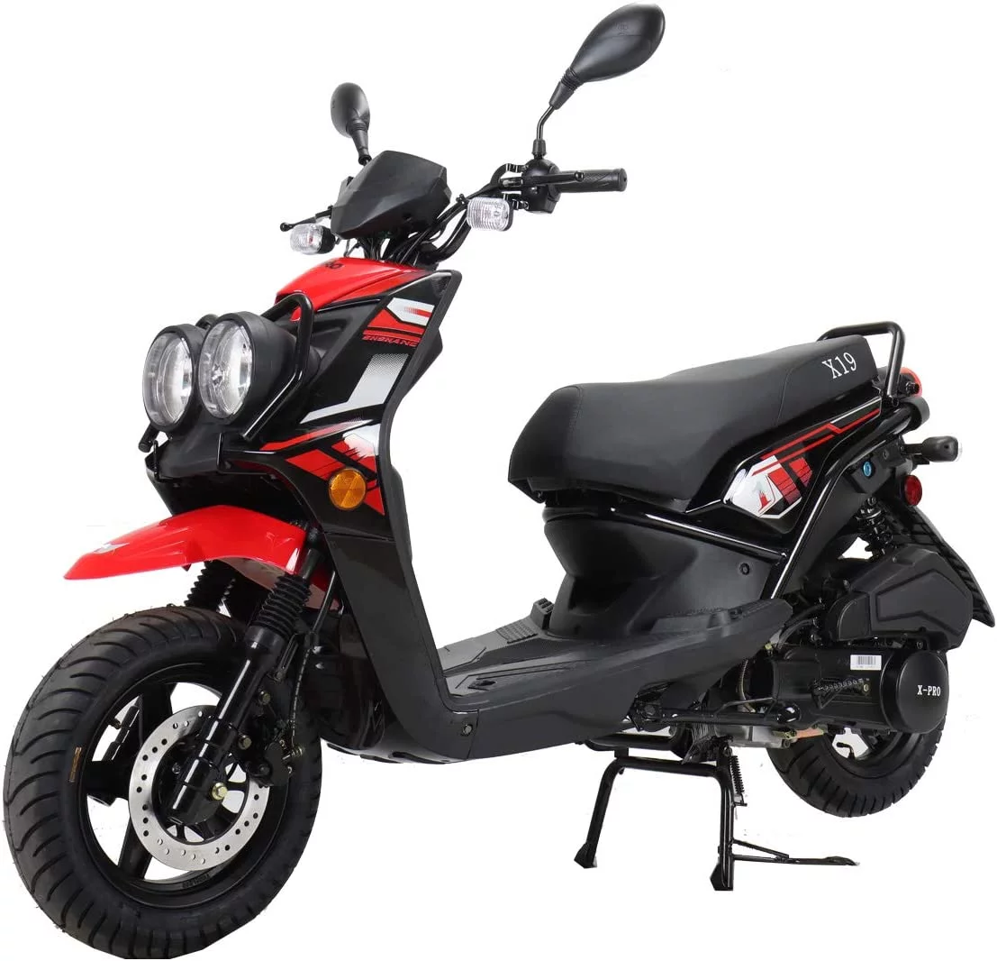 X-Pro Brand New 150cc Gas Moped Scooter, 12" Aluminum Wheels Electric/Kick Start Dual Headlights