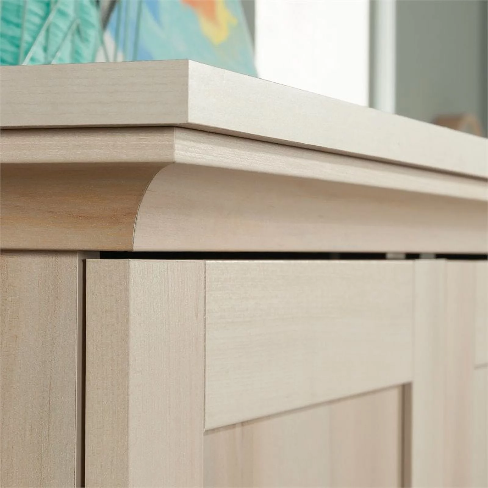 Pemberly Row Engineered Wood Multi-Purpose Storage Craft Armoire in Maple