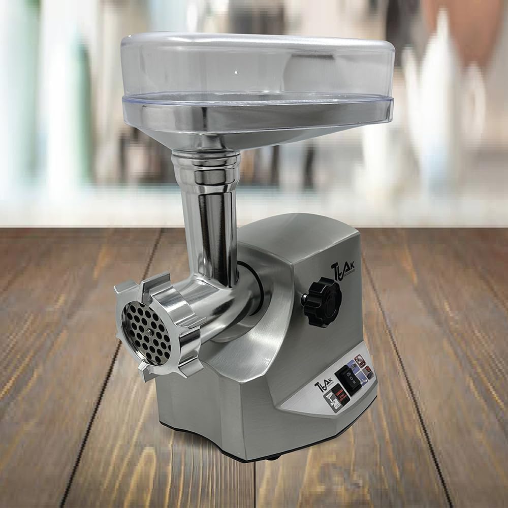 Premium Electric Meat Grinder Copper Motor 2000W Max Heavy Duty Meat Grinder-S/S Body Meat Sausage Stuffer Tubes & Kubbe, Cutting 2 Stainless Steel Blades Plate Home Kitchen