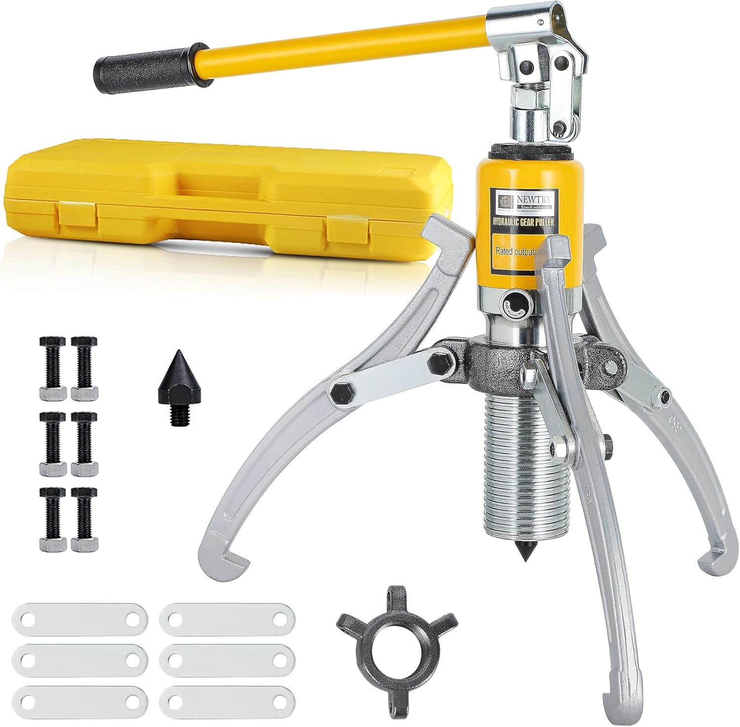 NEWTRY 5 Ton Hydraulic Gear Puller Kit, Wheel Bearing Pulling Separator, 3 Jaw Puller, Vertically & Horizontally, w/Case, Heavy Duty Mechanical Repair