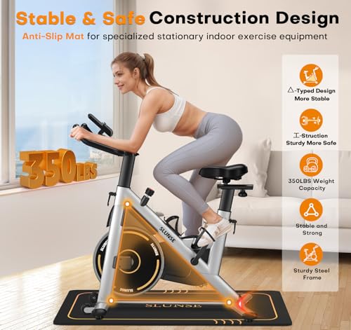 Exercise Bike, Adjustable Magnetic Resistance Stationary Bikes for Home with App Compatible, Quiet Indoor Cycling Bike with 350lbs Weight Capacity Comfortable Seat, Digital Monitor & Phone Mount