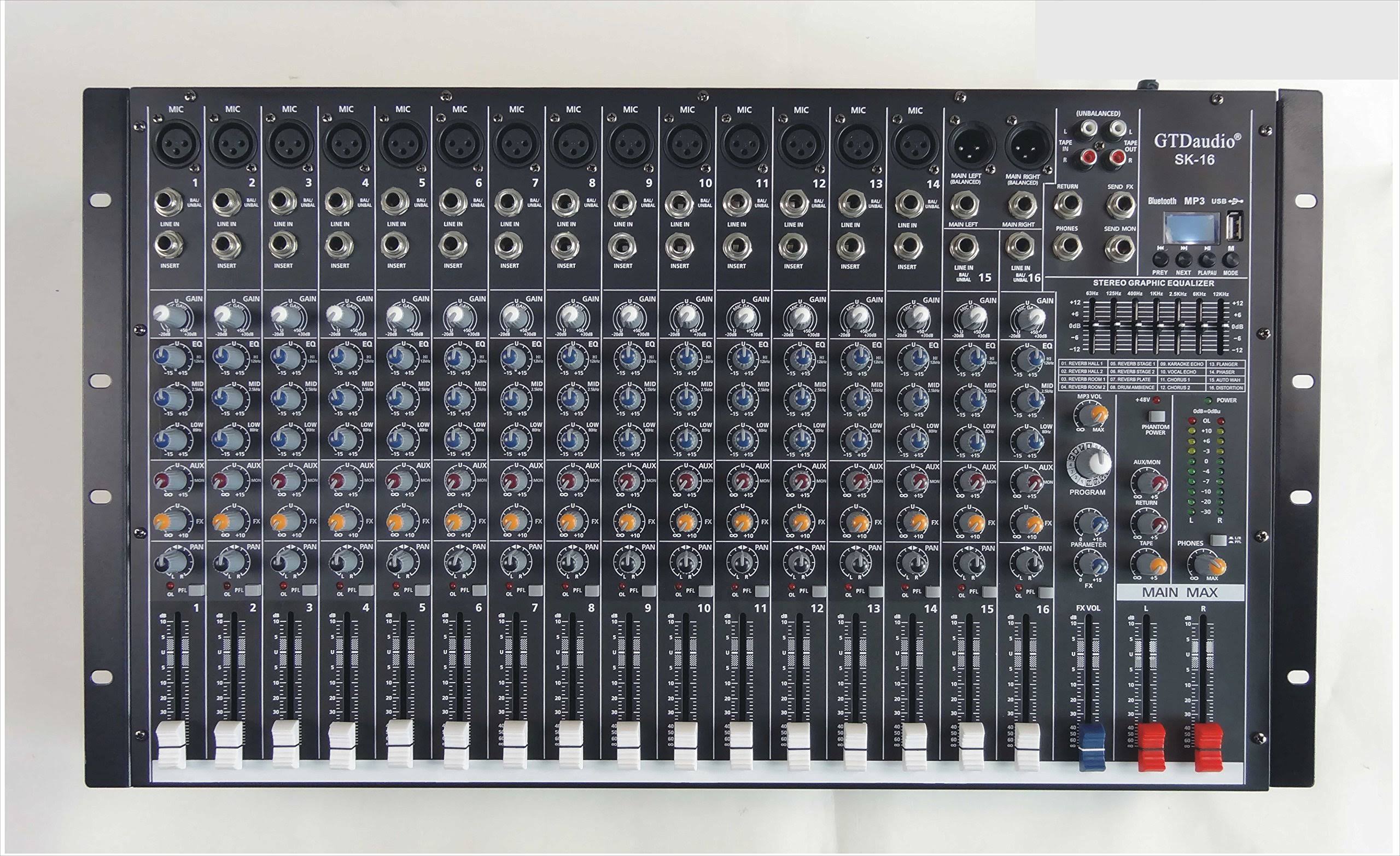 GTD-Audio 16 Channel 4000Watt Professional Powered Mixer Amplifier (1000 Watt RMS )