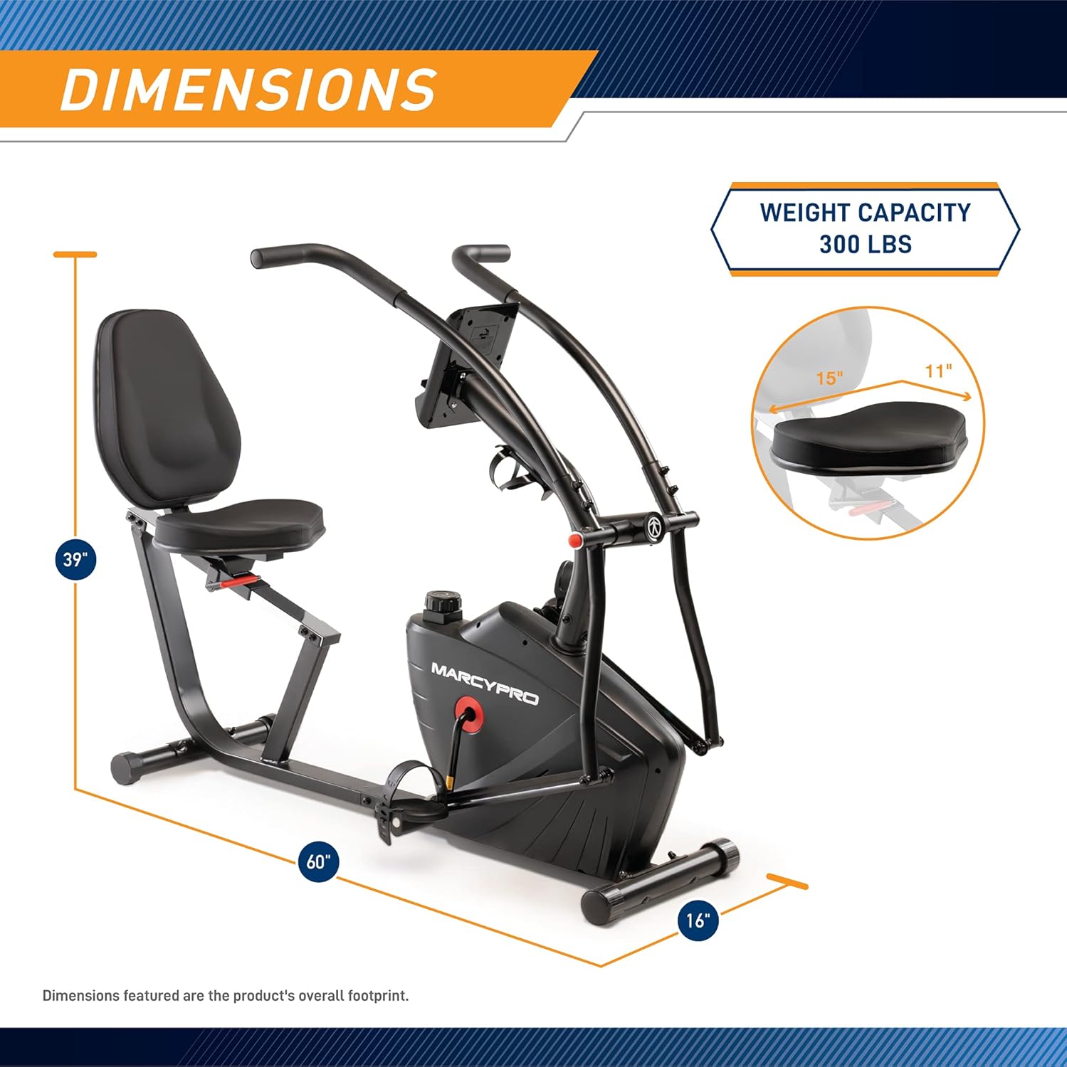 Marcypro Dual Action Cross Training Recumbent Exercise Bike with Arm Exercisers JX-7301