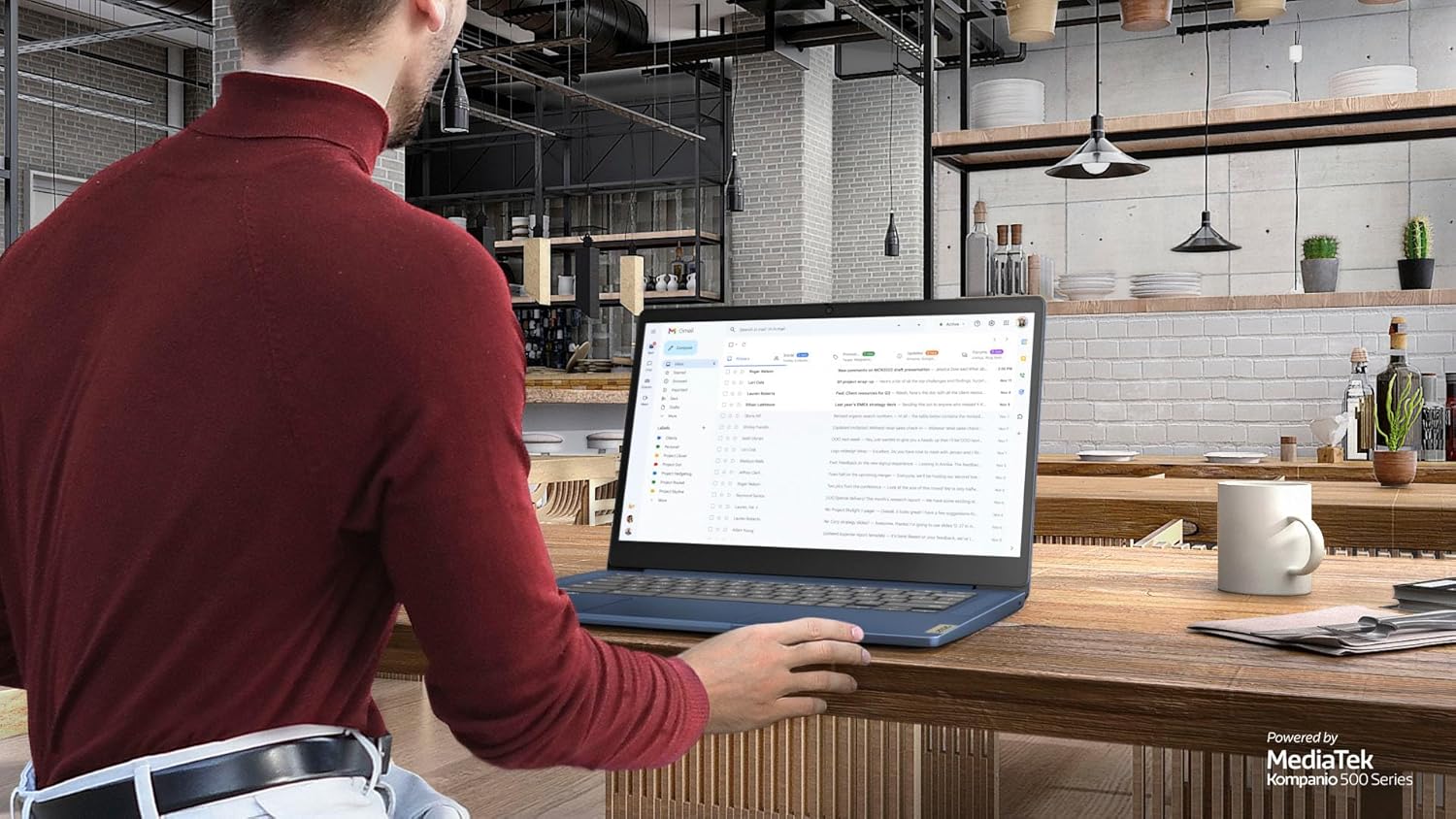 Lenovo 2023 Newest 14'' FHD Touchscreen Slim 3 Chromebook Laptop Business Student, 8-Core MediaTek Kompanio 520 Processor, 4GB RAM, 64GB eMMC, WiFi 6,Chrome OS+MarxsolCables, Abyss Blue