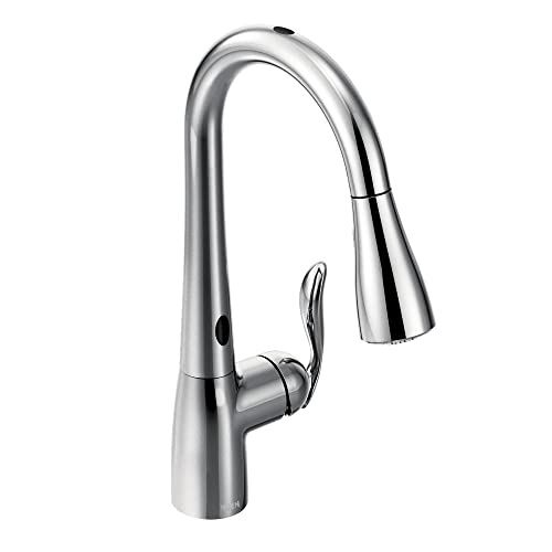 Moen Arbor Matte Black One-Handle Pulldown Kitchen Sink Faucet Featuring Power Boost and Reflex Docking System, Black Kitchen Faucet with Pull Down Sprayer, 7594BL