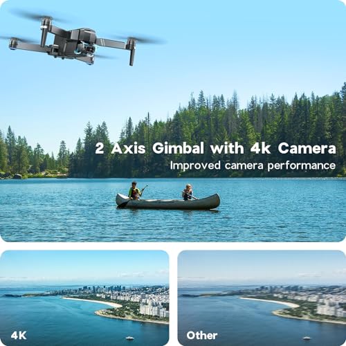 Ruko U11PRO First Drone with Camera for Adults, 4K UHD, FAA Remote ID Comply, 52 Mins Fly Time 2 Batteries, GPS Auto Return, Indoor-Outdoor Mode, Scale 5 Wind Resistance, Beginners Waypoint