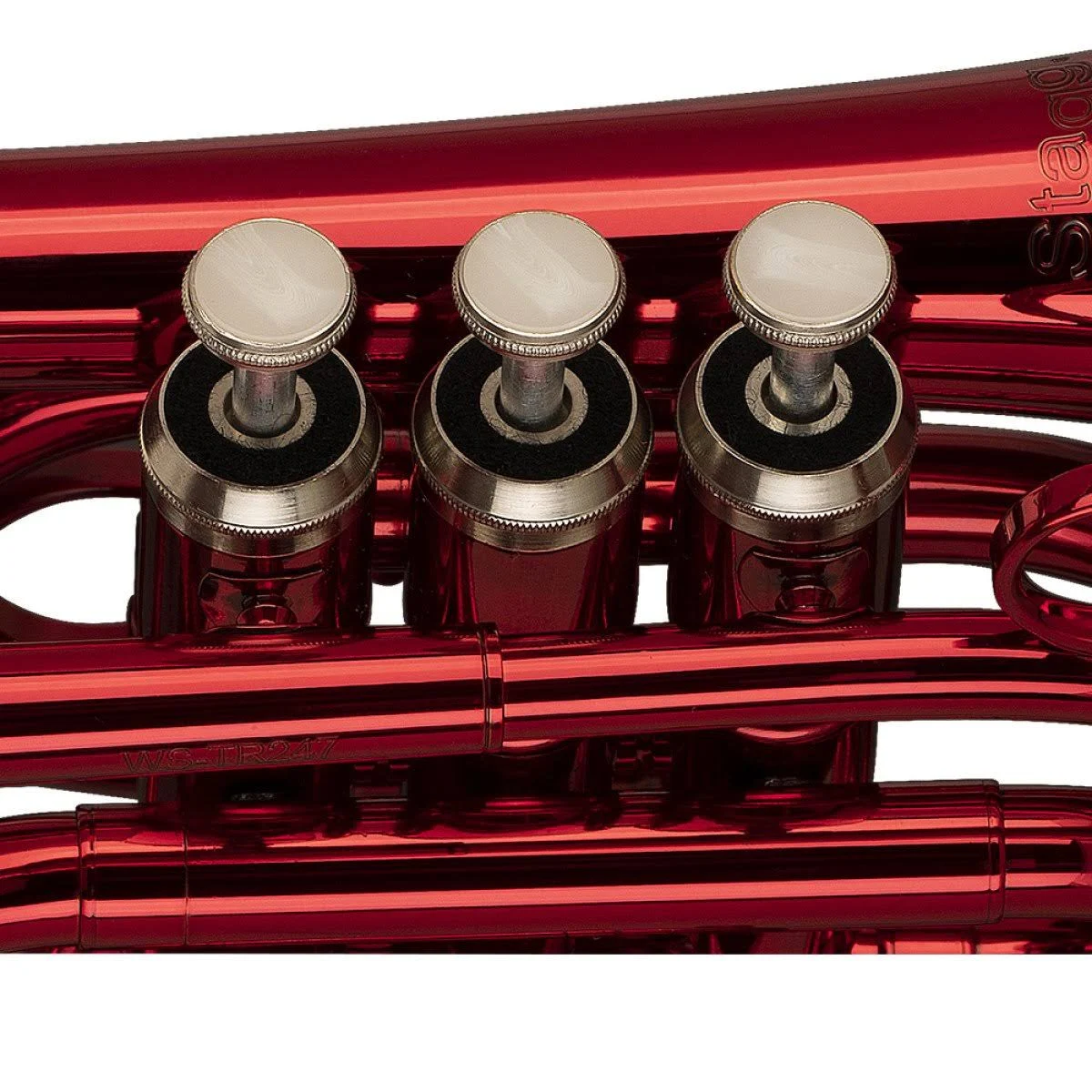 Stagg WS - TR247S Bb Red Pocket Trumpet with Case