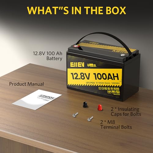 12V 100Ah Lithium Battery,Low-Temp Protection LiFePO4 Battery,Built-in100A BMS,15000+Deep Cycle,Rechargeable Lithium Iron Phosphate Batteries for Trolling Motors,Marine,RV,Camping,Home Energy
