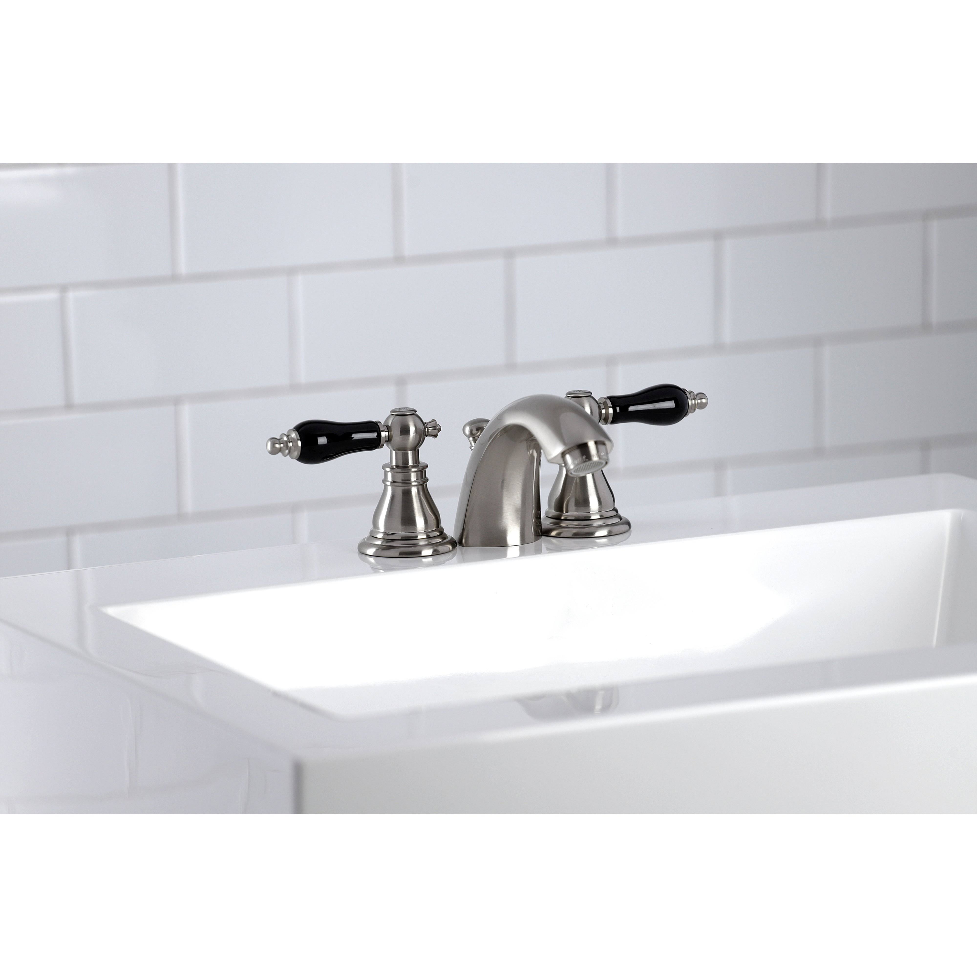 Kingston Brass KB952AKL Duchess Widespread Bathroom Faucet with Plastic Pop-Up Polished Brass