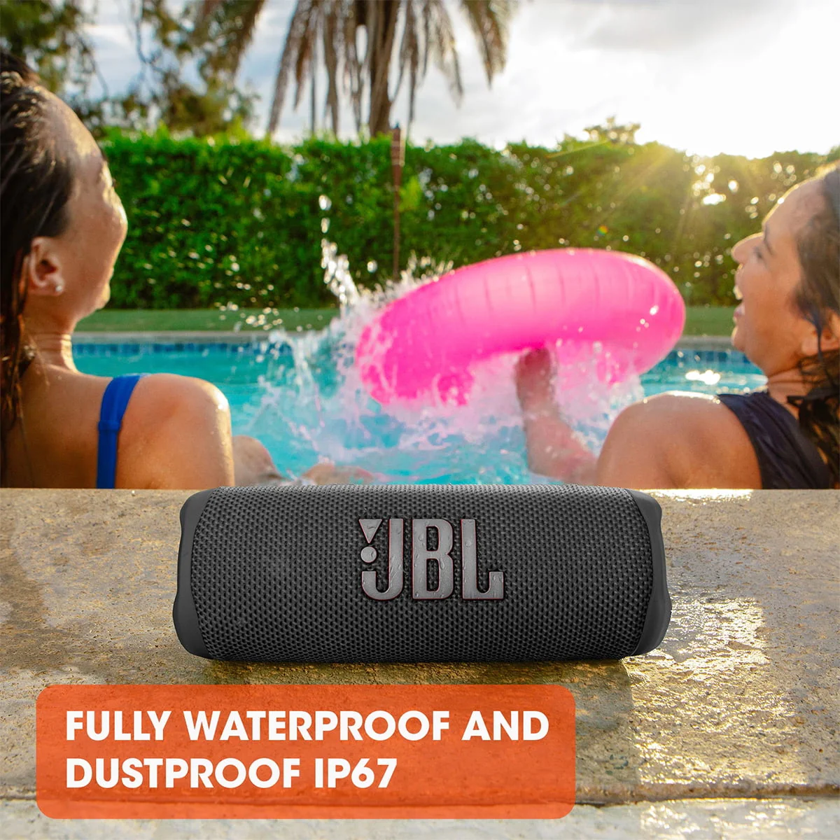JBL Flip 6 Portable Waterproof Speaker (Black)