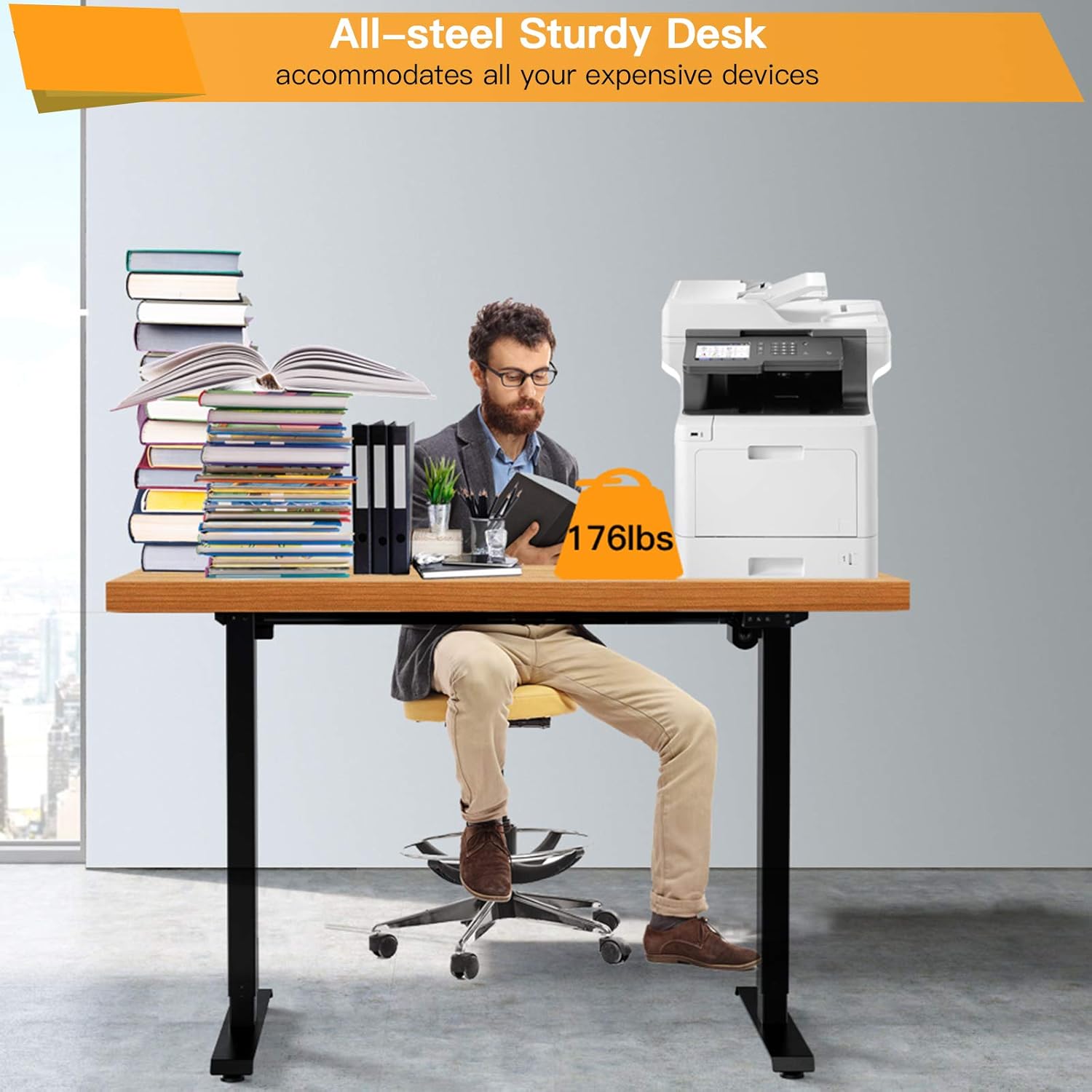 Electric Stand up Desk Frame - ErGear Height Adjustable Table Legs Sit Stand Desk Frame Up to 47.2" Ergonomic Standing Desk Base Workstation Frame Only