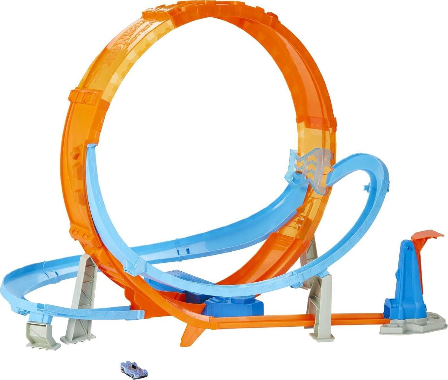 Hot Wheels Massive Loop Mayhem Track Set with Huge 28-Inch Wide Track Loop Slam Launcher, Battery Box & 1 Hot Wheels 1:64 Scale Car, Designed for Multi-Car Play, Gift for Kids 5 Years Old & Up