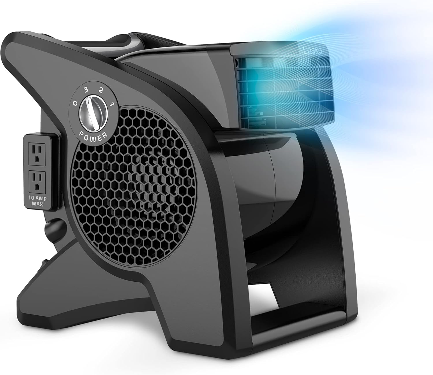 Lasko 14.5" 375 CFM Pivoting Utility Fan and 20" Wind Machine Air Circulator Floor Fan with 3 Speeds and Pivoting Head