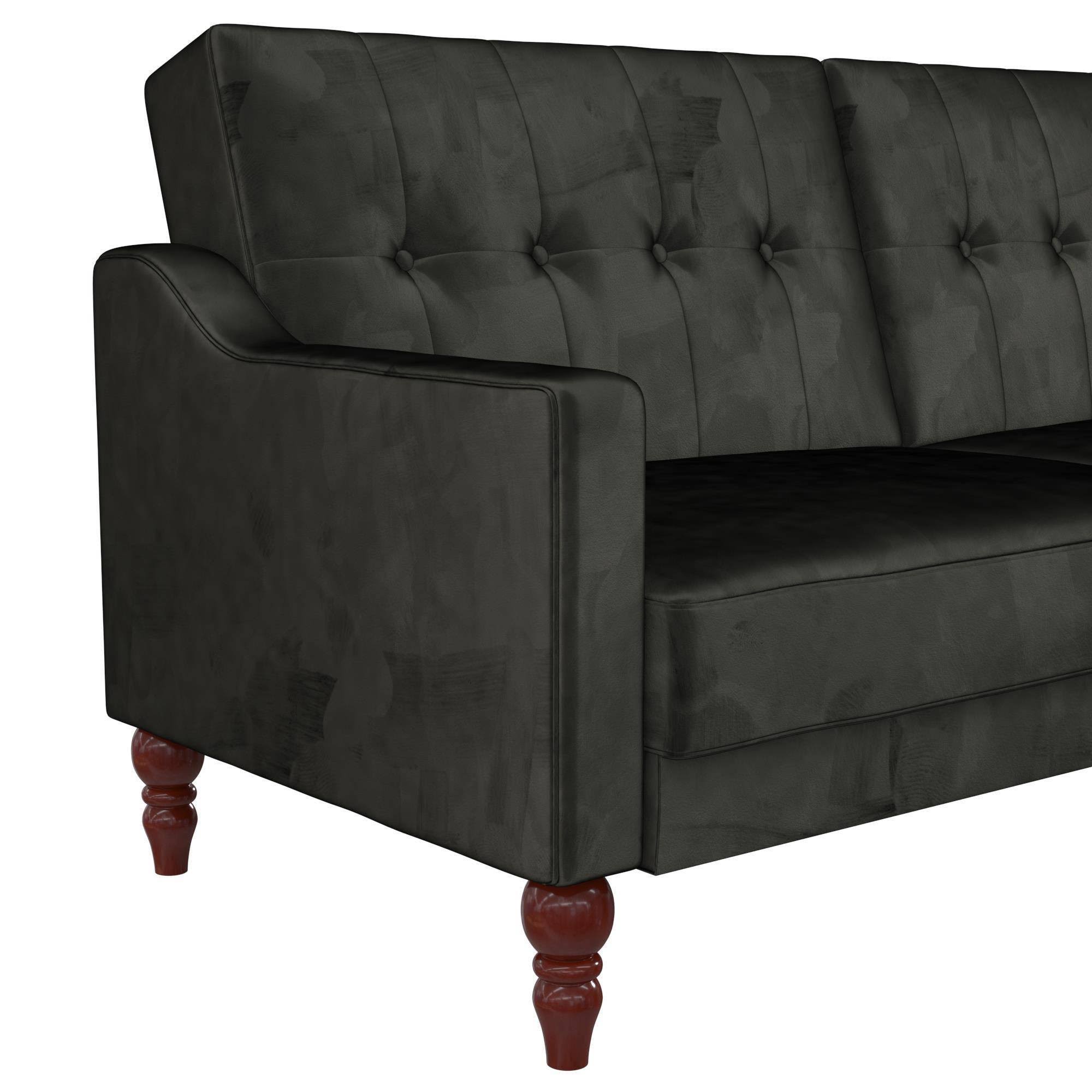 Novogratz Beatrice Coil Futon Convertible Sofa Bed u0026 Couch - Black