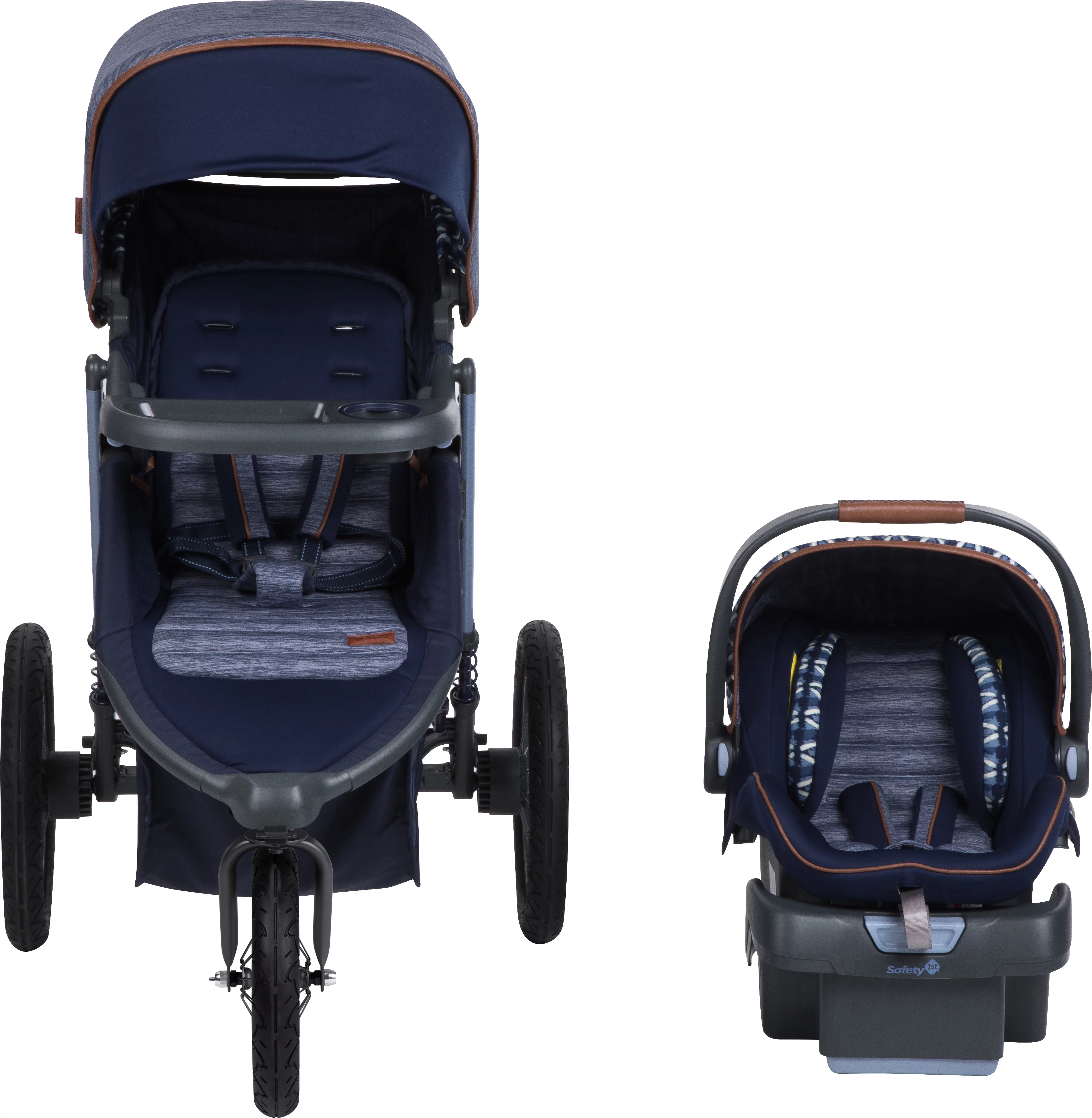 Monbebe Rebel II Complete Jogging Travel System Stroller with Rear-Facing Infant Car Seat, Boho